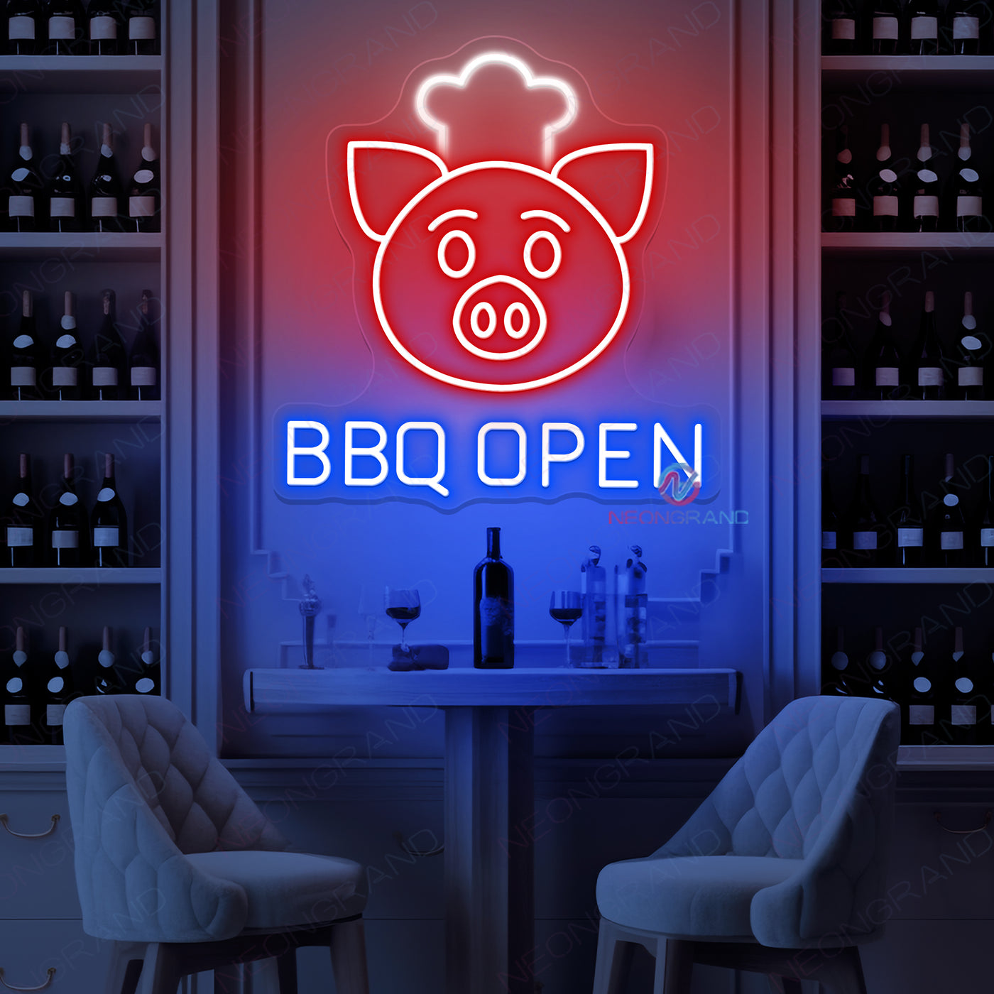 Outdoor Open Neon Sign BBQ Open Led Light