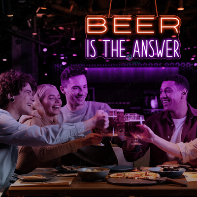Beer Is The Answer Neon Sign Alcohol LED Light