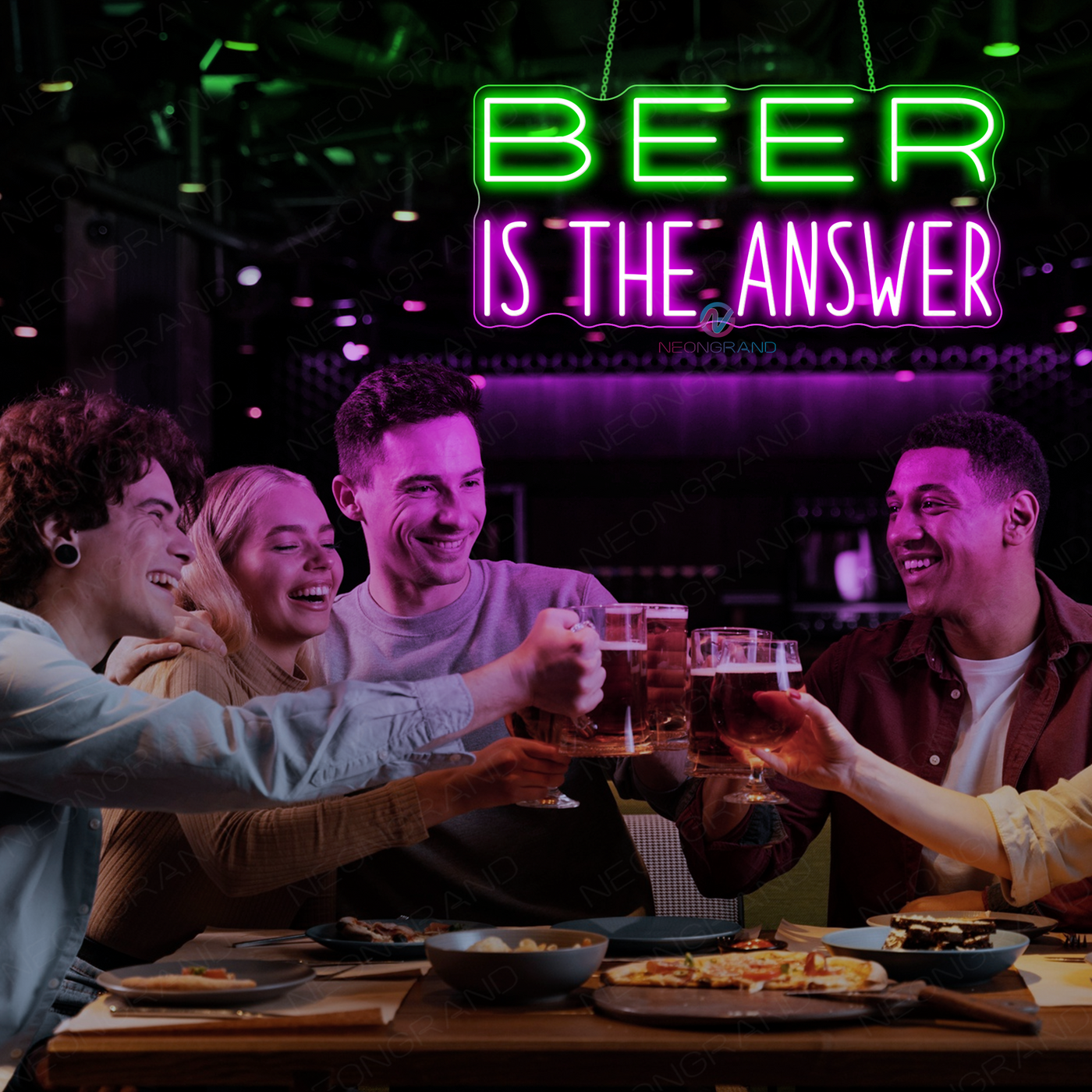 Beer Is The Answer Neon Sign Alcohol LED Light