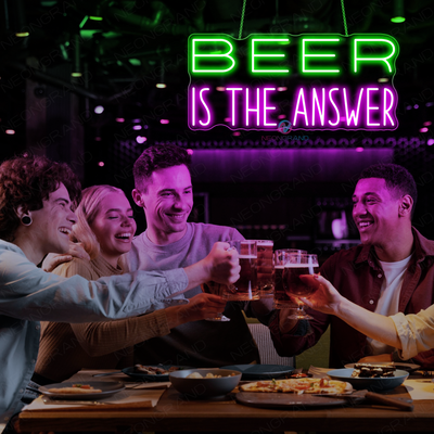 Beer Is The Answer Neon Sign Alcohol LED Light