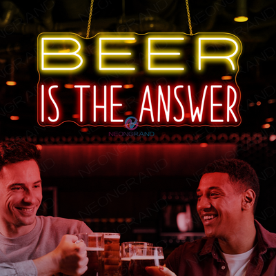 Beer Is The Answer Neon Sign Alcohol LED Light