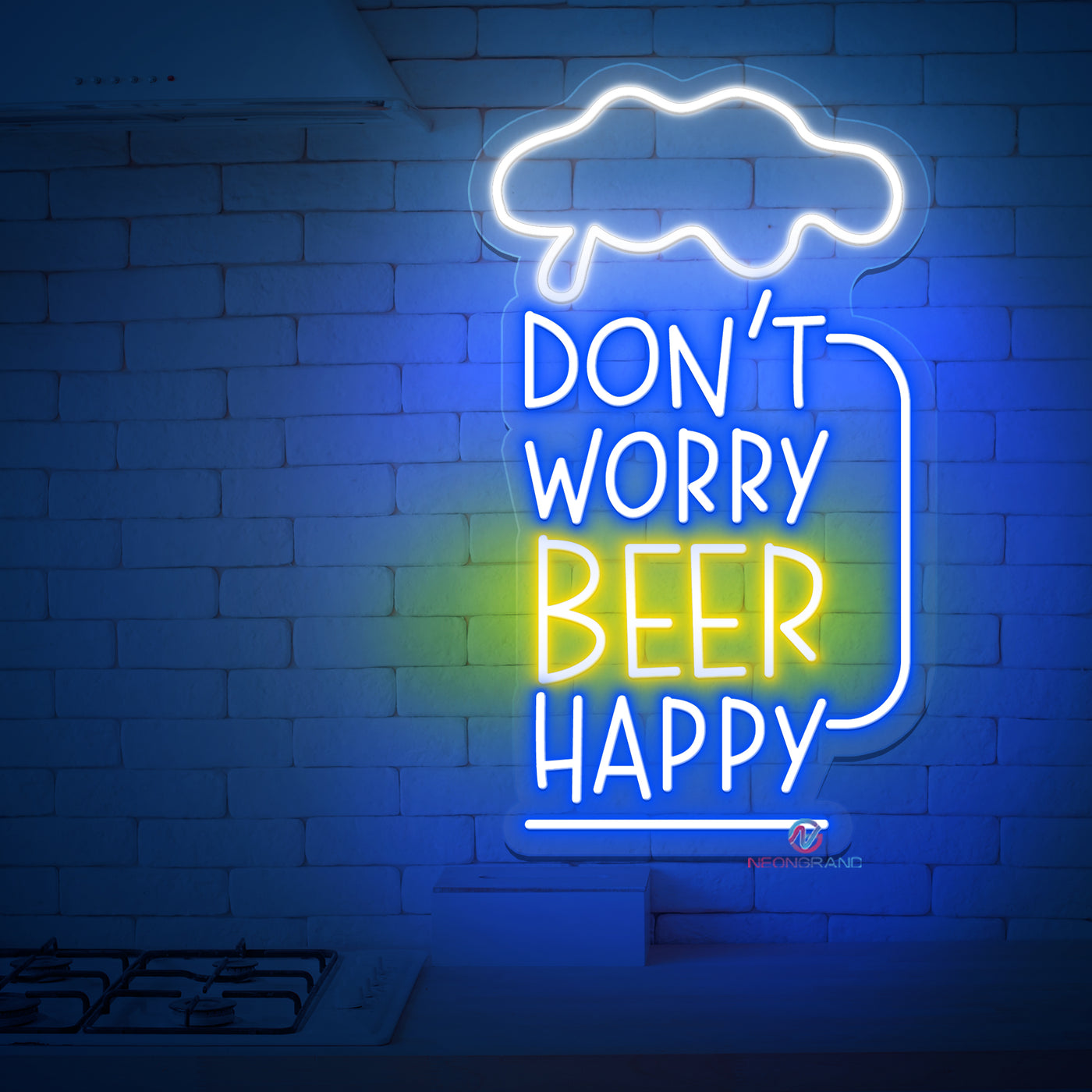 Neon Beer Sign Don't Worry Be Happy Led Light