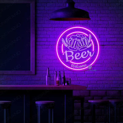 Beer Neon Sign Engraved Led Light For Business