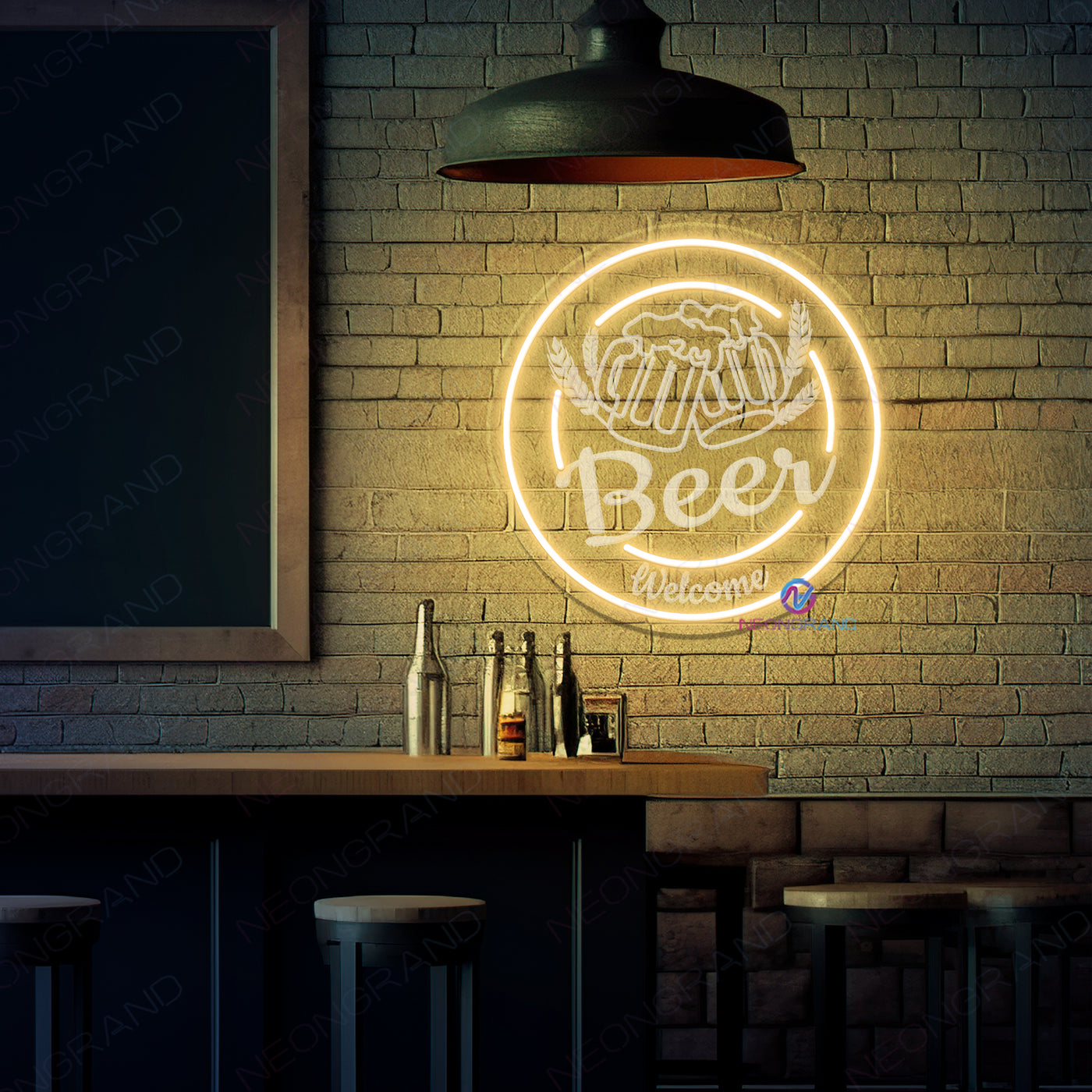 Beer Neon Sign Engraved Led Light For Business