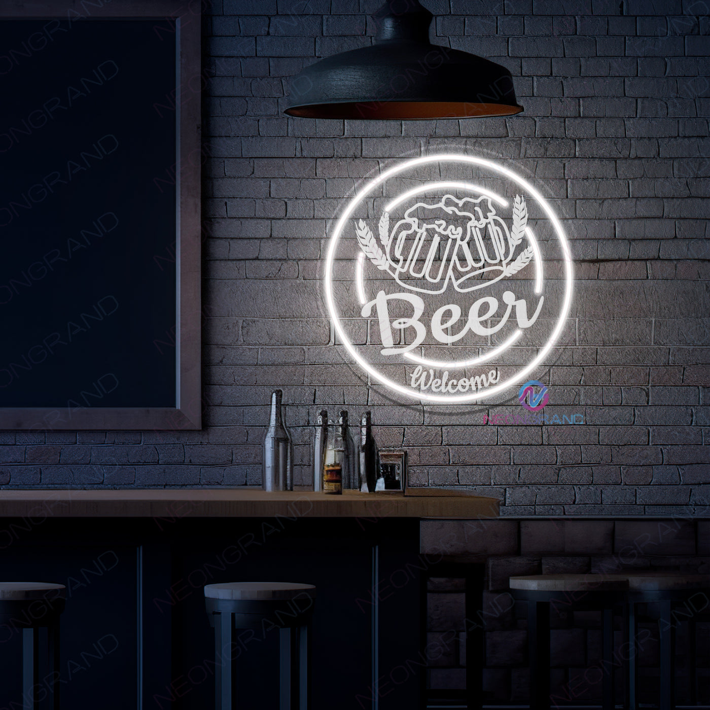 Beer Neon Sign Engraved Led Light For Business