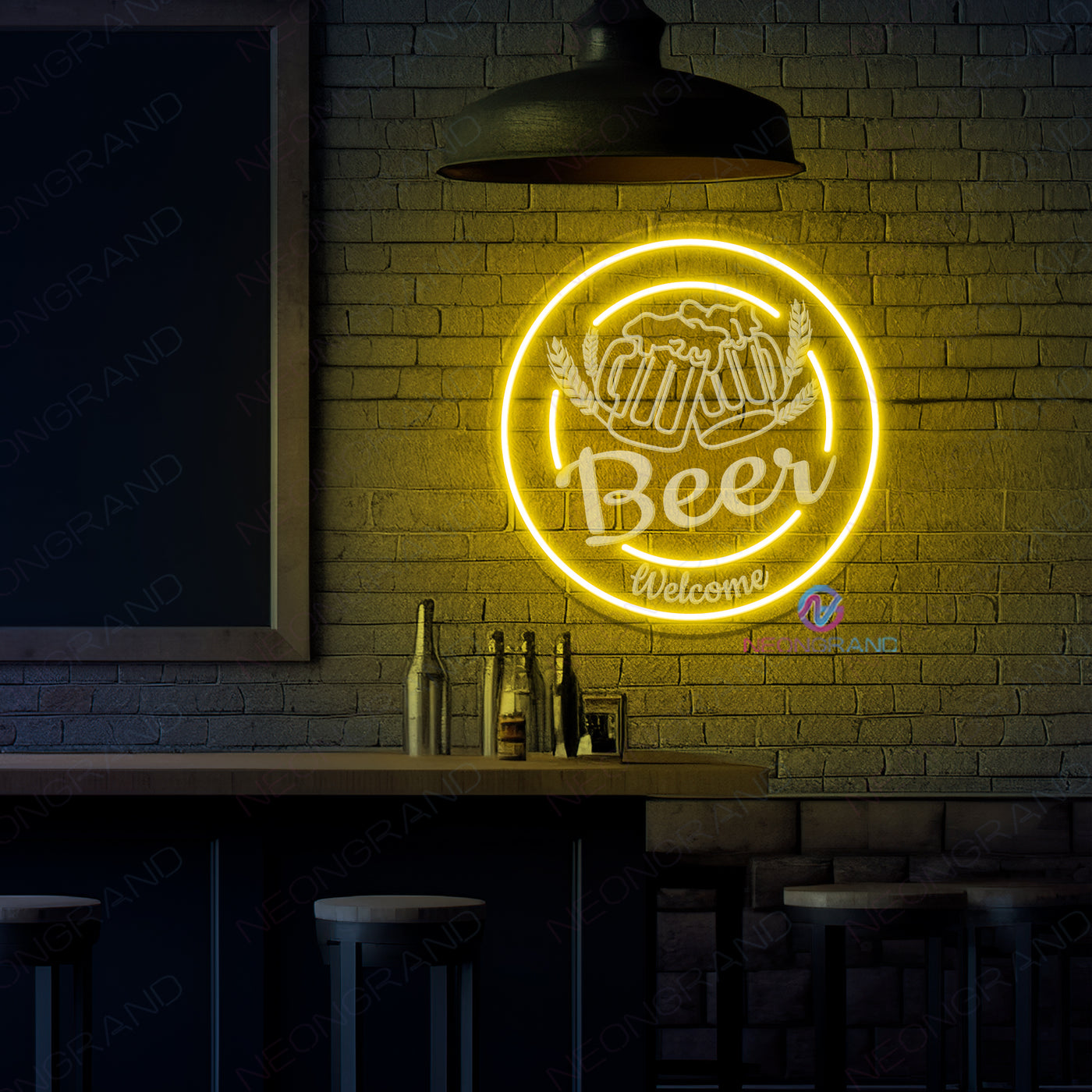 Beer Neon Sign Engraved Led Light For Business