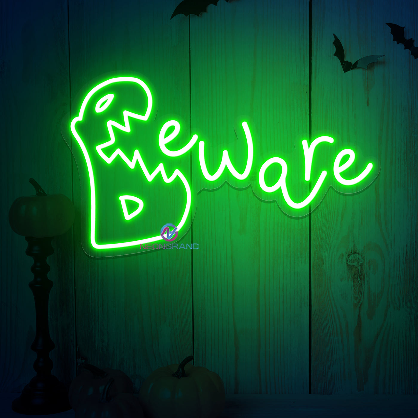 Beware Sign Neon Halloween Led Light