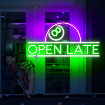 Open Late Neon Sign Billiards Led Light