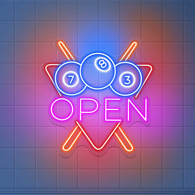 Billiards Open Neon Sign Led Light For Business