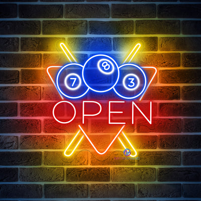 Billiards Open Neon Sign Business Led Light