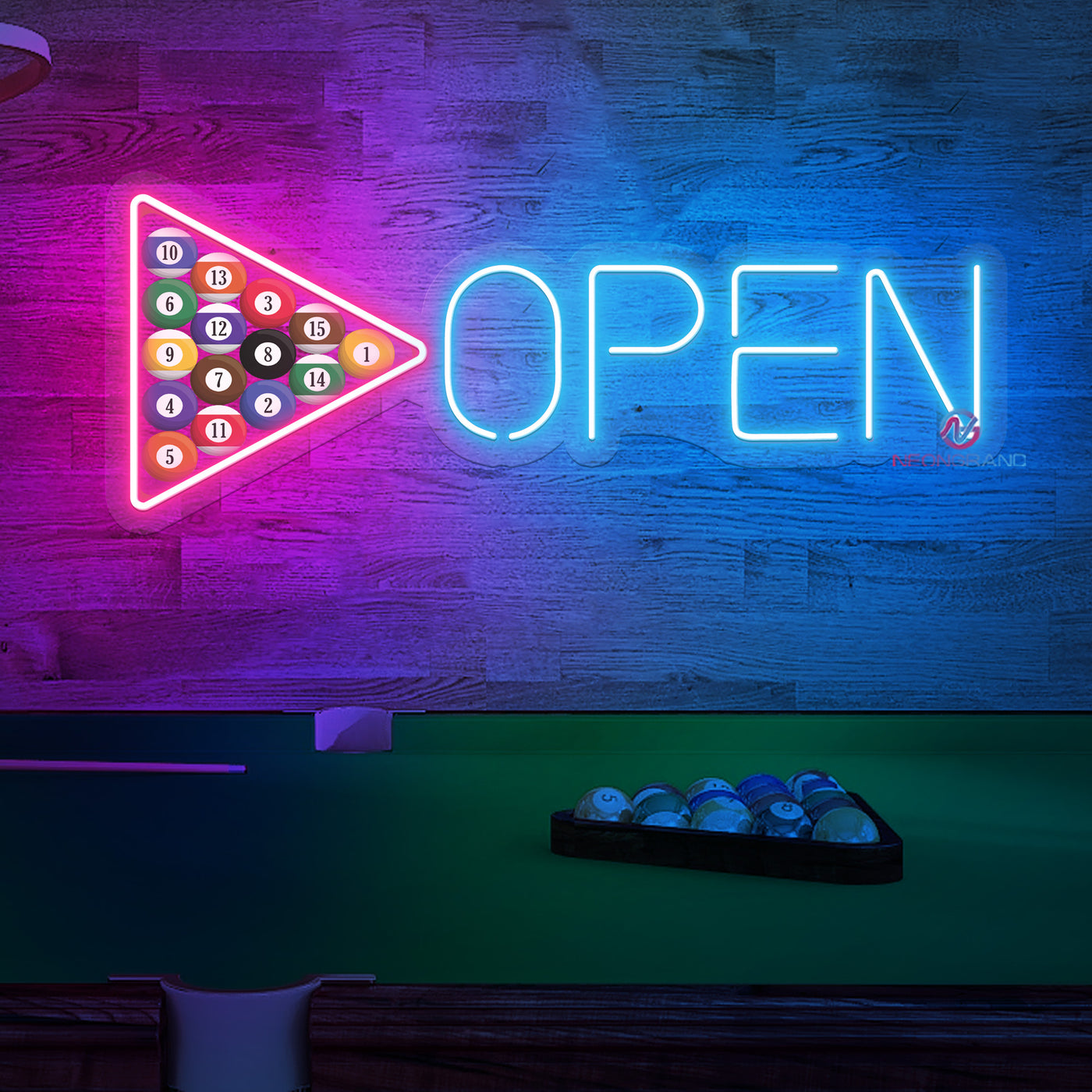 Billiards Open Neon Sign Business Led Light