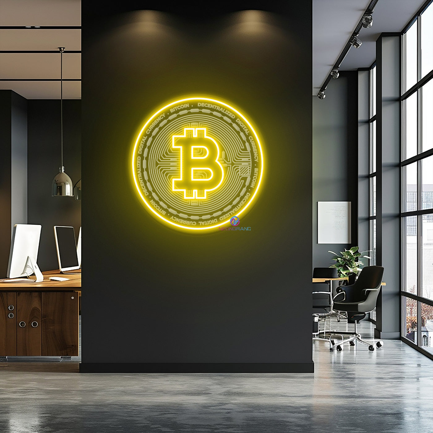 Bitcoin Neon Sign 3D-Engraving Business Led Light