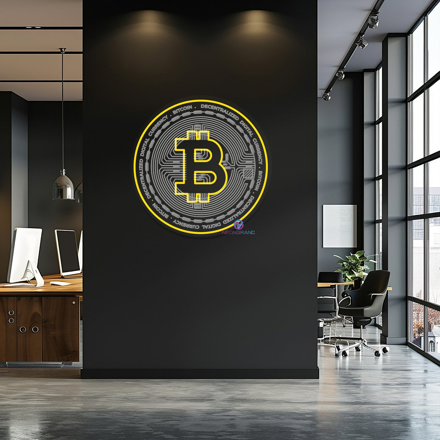 Bitcoin Neon Sign 3D-Engraving Business Led Light