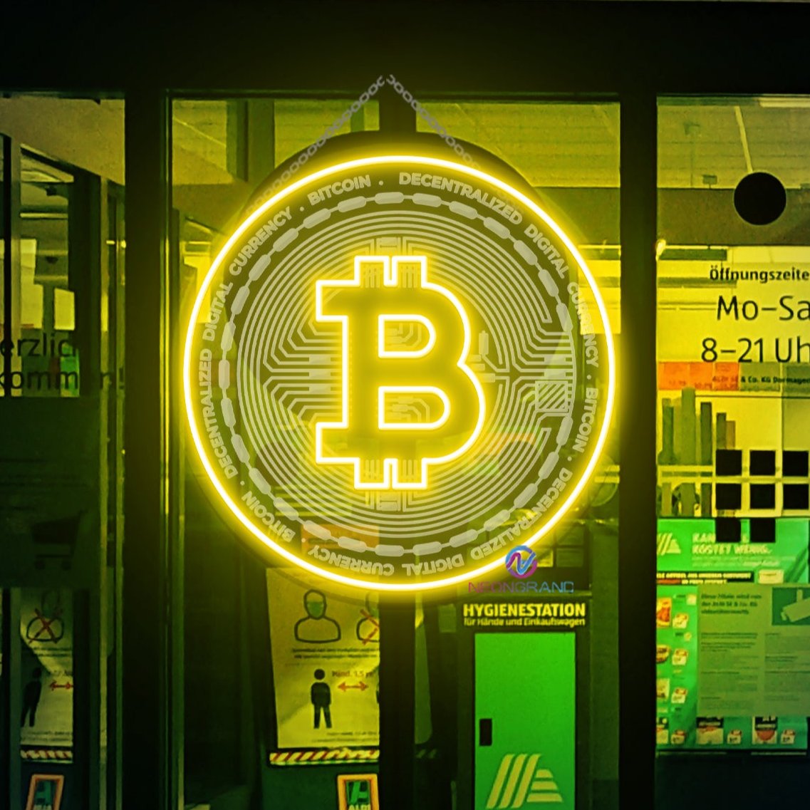 Bitcoin Neon Sign 3D-Engraving Business Led Light