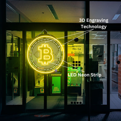 Bitcoin Neon Sign 3D-Engraving Business Led Light