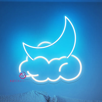 Blue Moon Neon Sign Cloud LED Light For Room