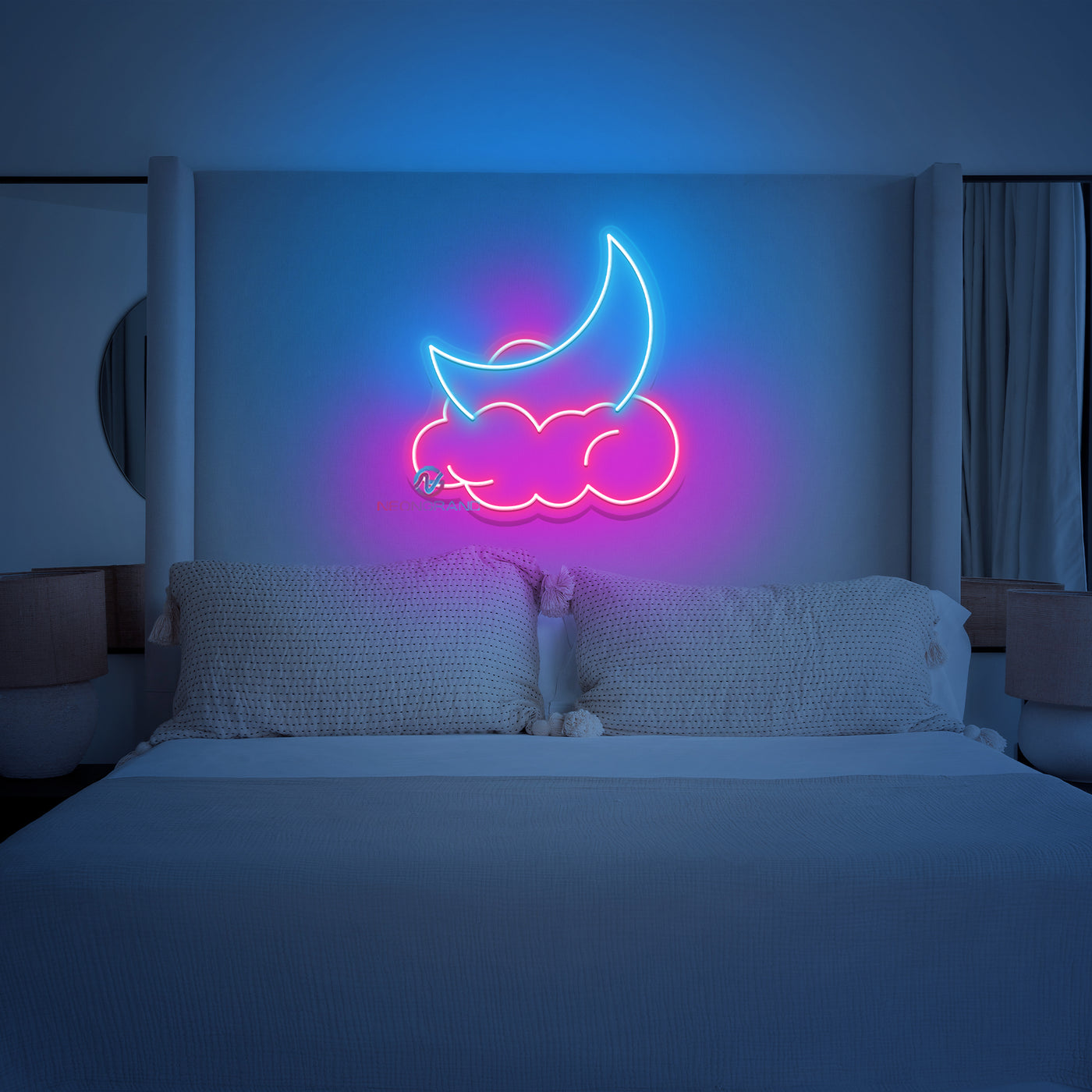 Blue Moon Neon Sign Cloud LED Light For Room