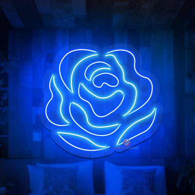 Blue Rose Neon Sign Aesthetic Cool Led Light