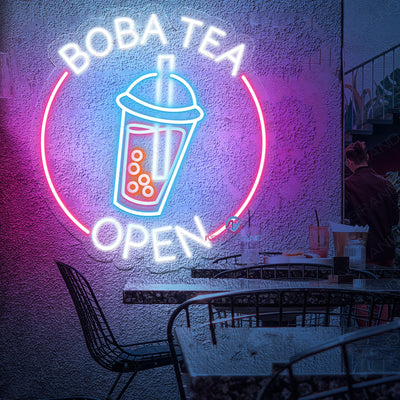 Boba Tea Open Neon Sign Coffee Led Light