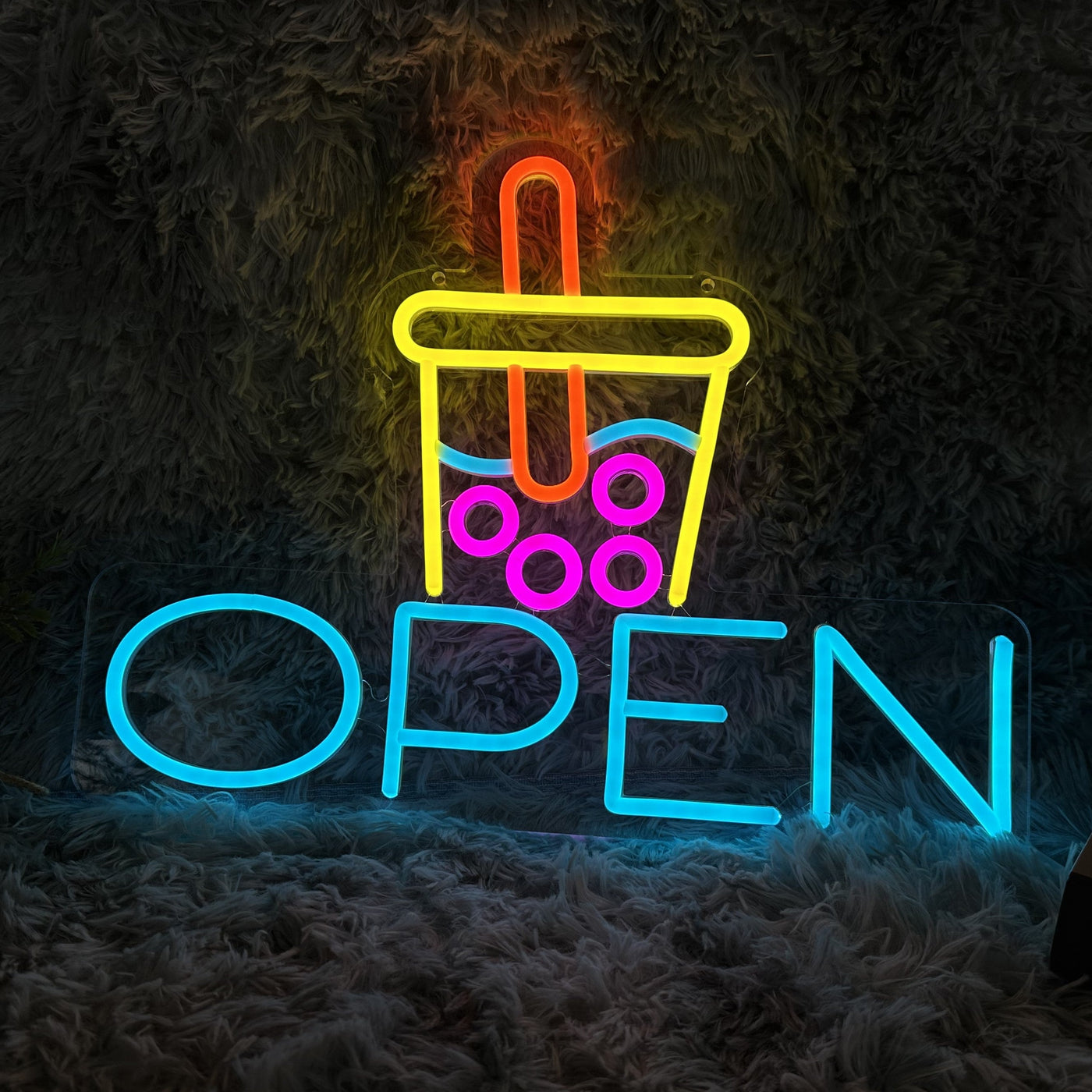 Boba Open Neon Sign Cafe LED Light Decoration For Business (USB)