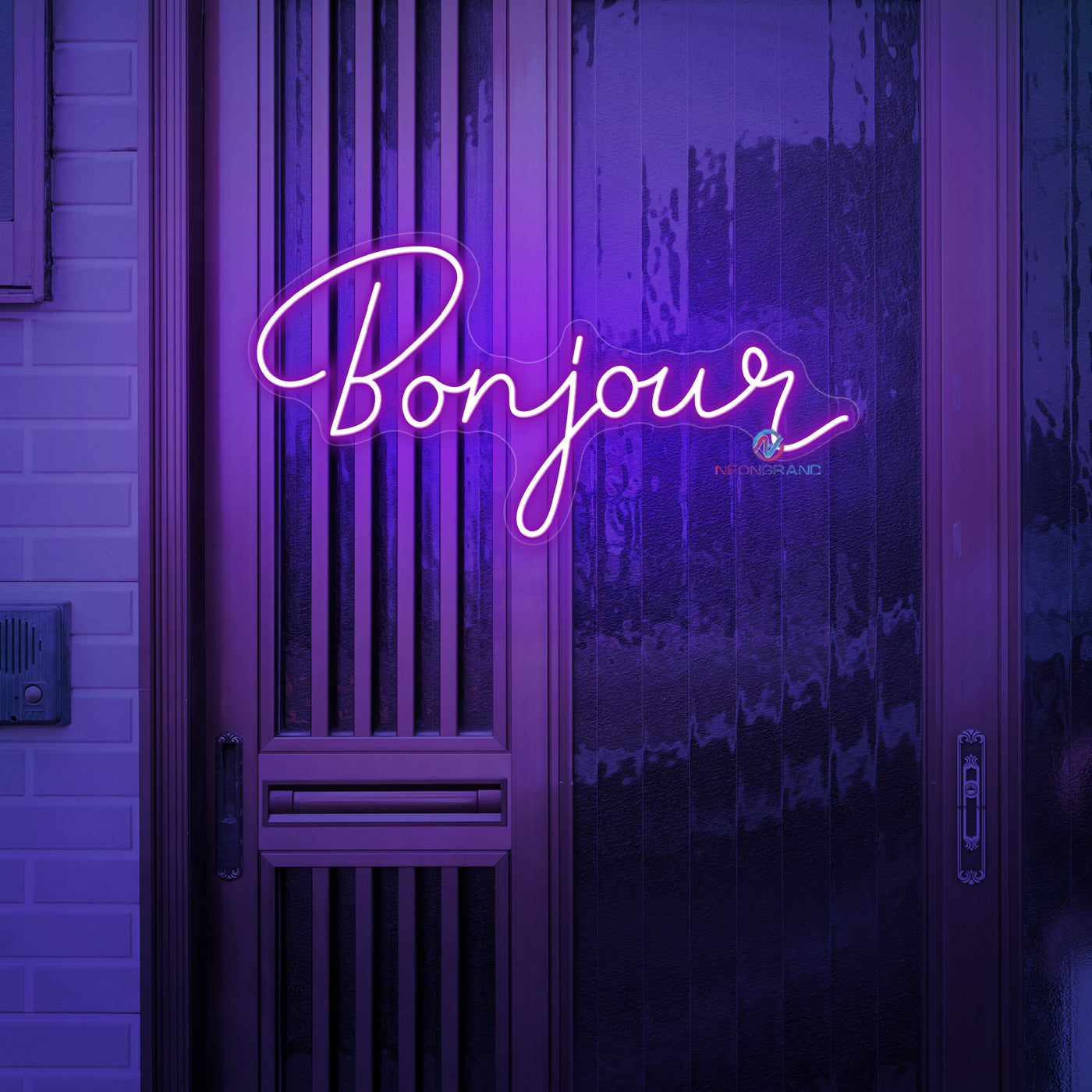 Bonjour Neon Sign Welcome LED Light For Storefront