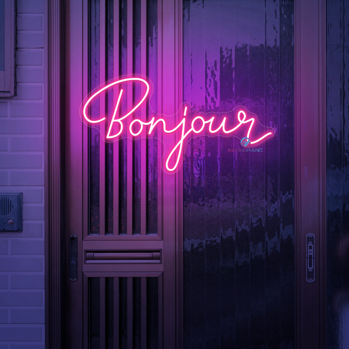 Bonjour Neon Sign Welcome LED Light For Storefront