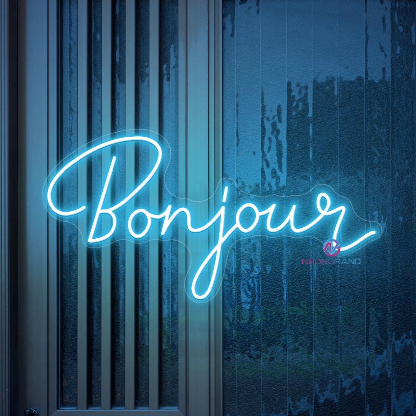 Bonjour Neon Sign Welcome LED Light For Storefront