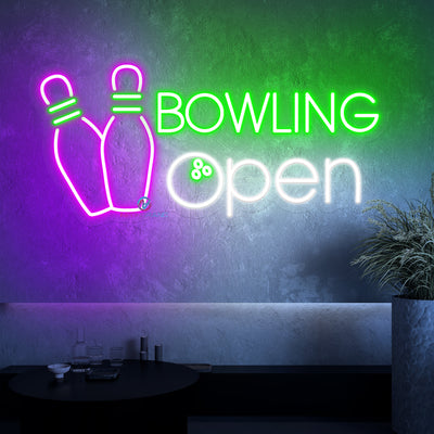 Bowling Open Neon Sign Business Led Light