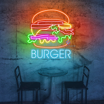 Burger Neon Light Kitchen Led Sign