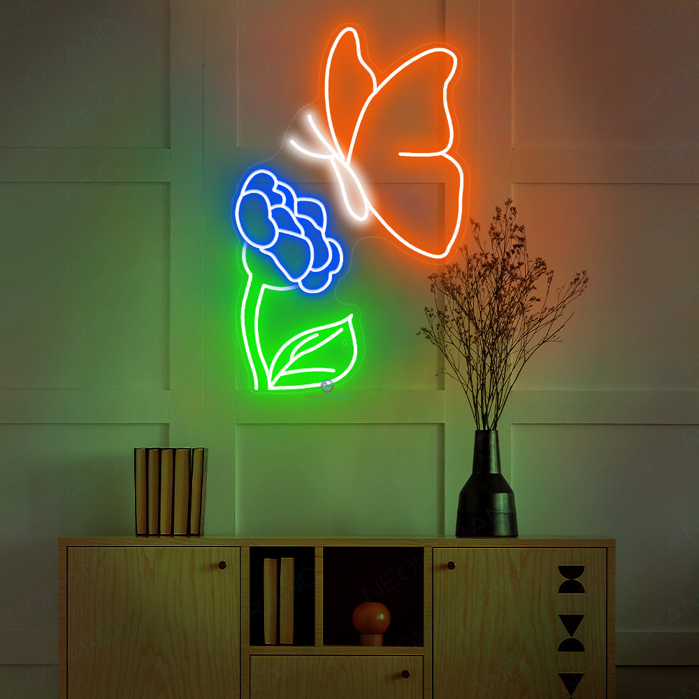 Flower Butterfly Neon Sign Inspirational Led Light