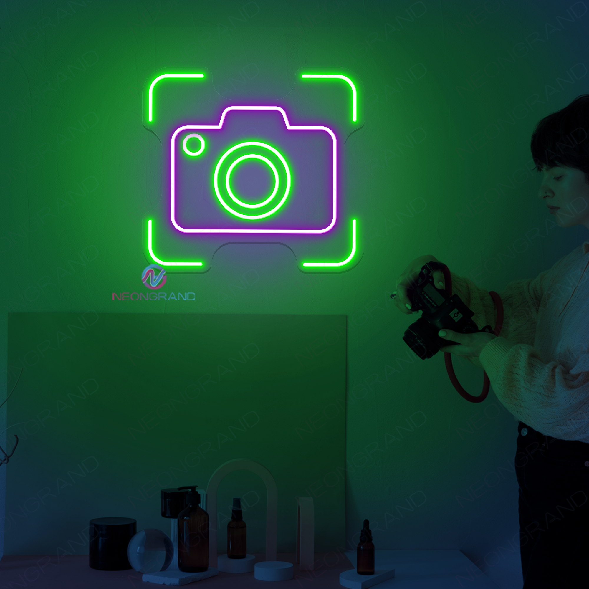 Camera Neon Sign Business LED Light