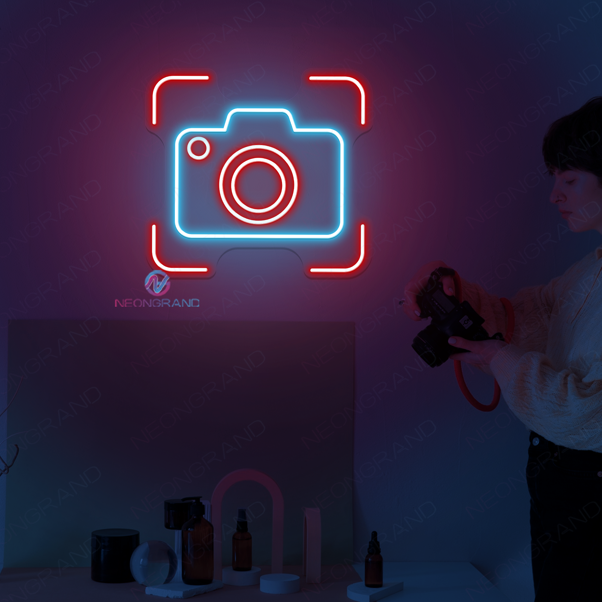 Camera Neon Sign Business LED Light