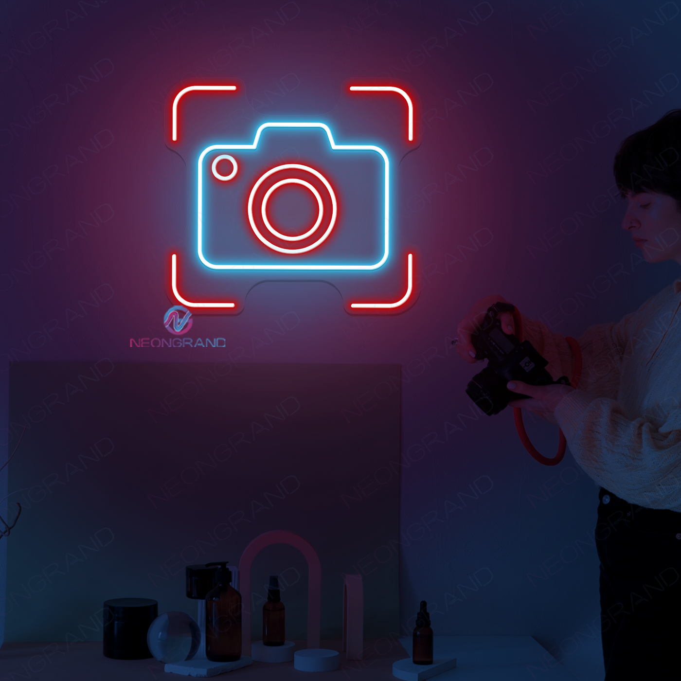 Camera Neon Sign Business LED Light