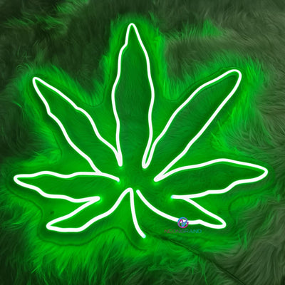 Neon Green Pot Leaf Neon Sign Weed Led Light