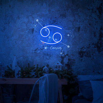 Cancer Neon Sign Engraving Zodiac LED Light