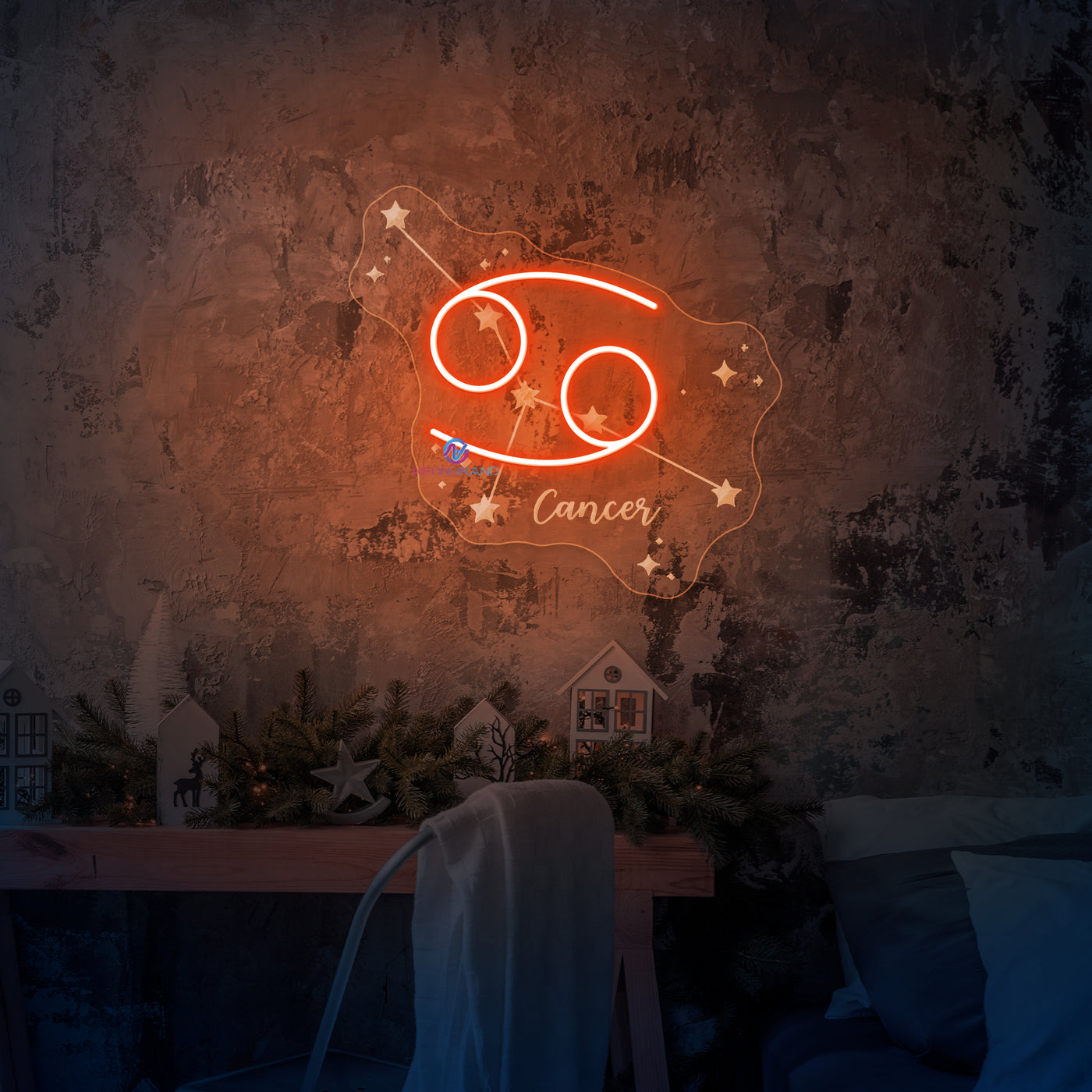 Cancer Neon Sign Engraving Zodiac LED Light