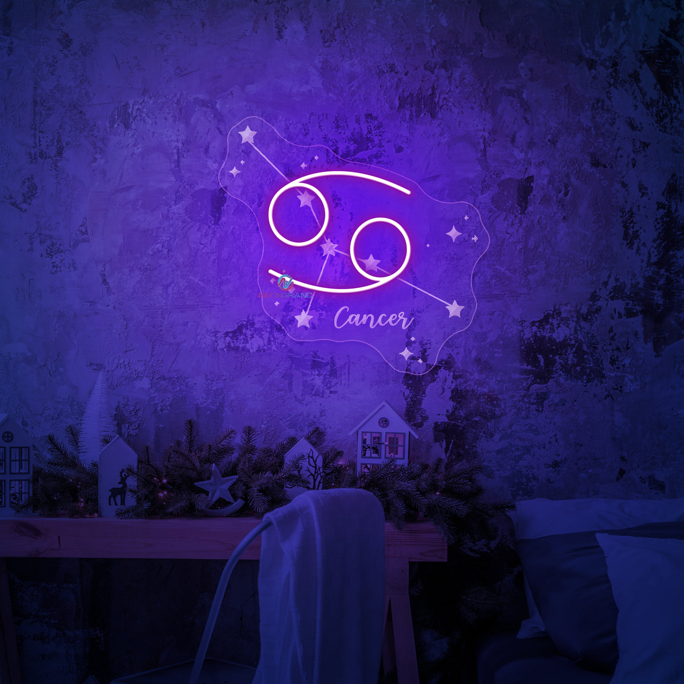 Cancer Neon Sign Engraving Zodiac LED Light