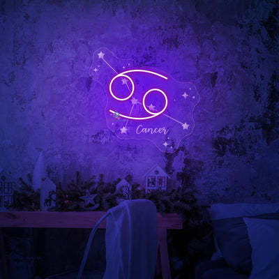 Cancer Neon Sign Engraving Zodiac LED Light