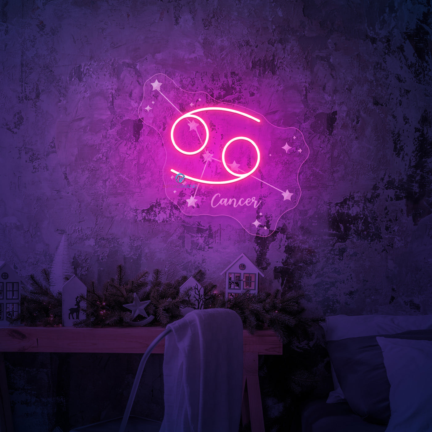 Cancer Neon Sign Engraving Zodiac LED Light