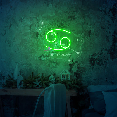 Cancer Neon Sign Engraving Zodiac LED Light