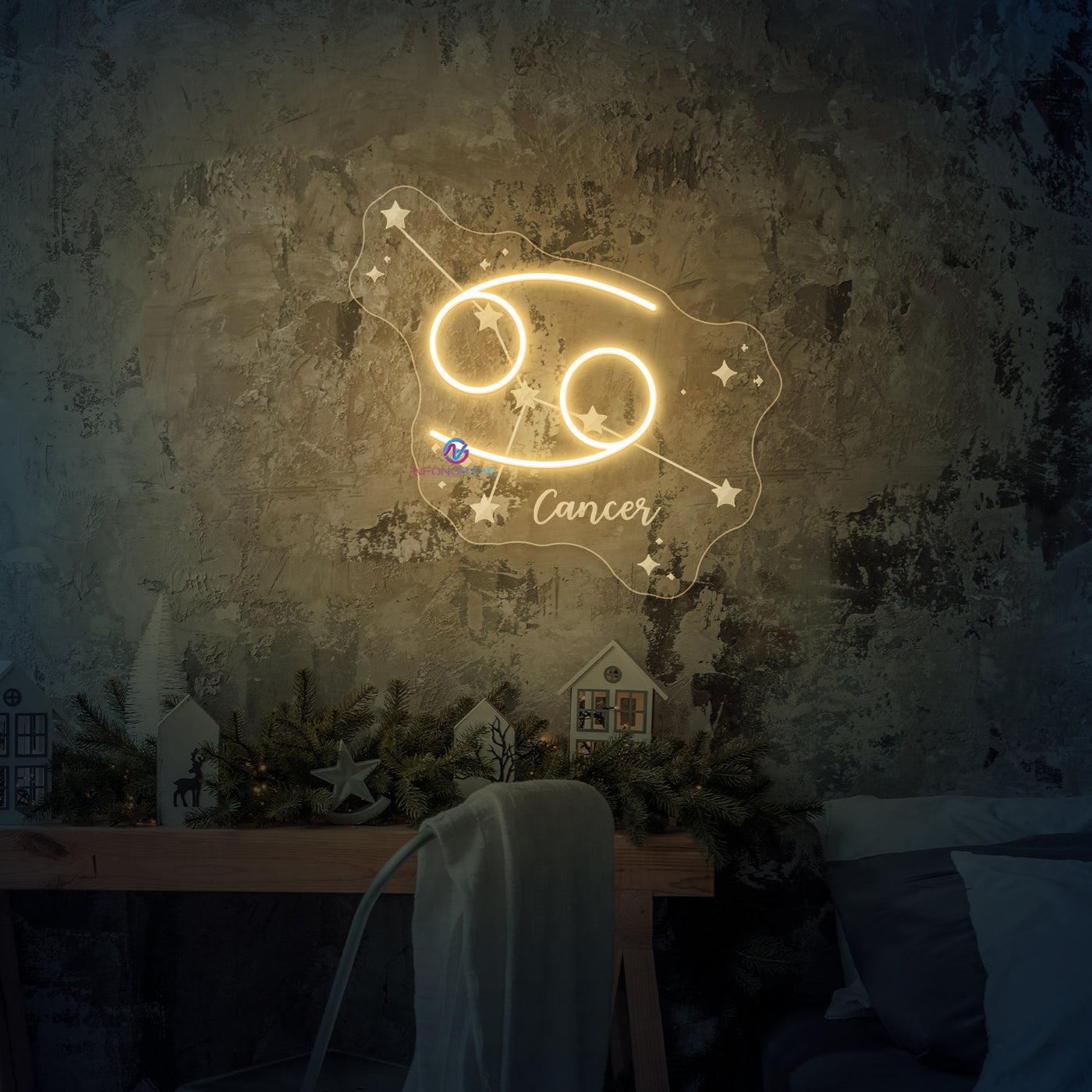 Cancer Neon Sign Engraving Zodiac LED Light