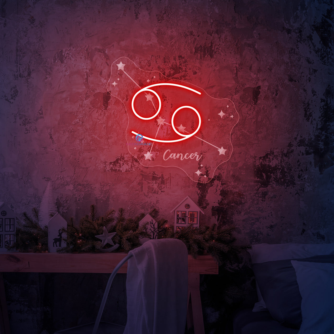Cancer Neon Sign Engraving Zodiac LED Light