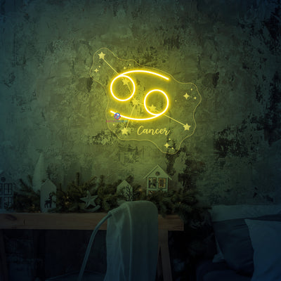 Cancer Neon Sign Engraving Zodiac LED Light