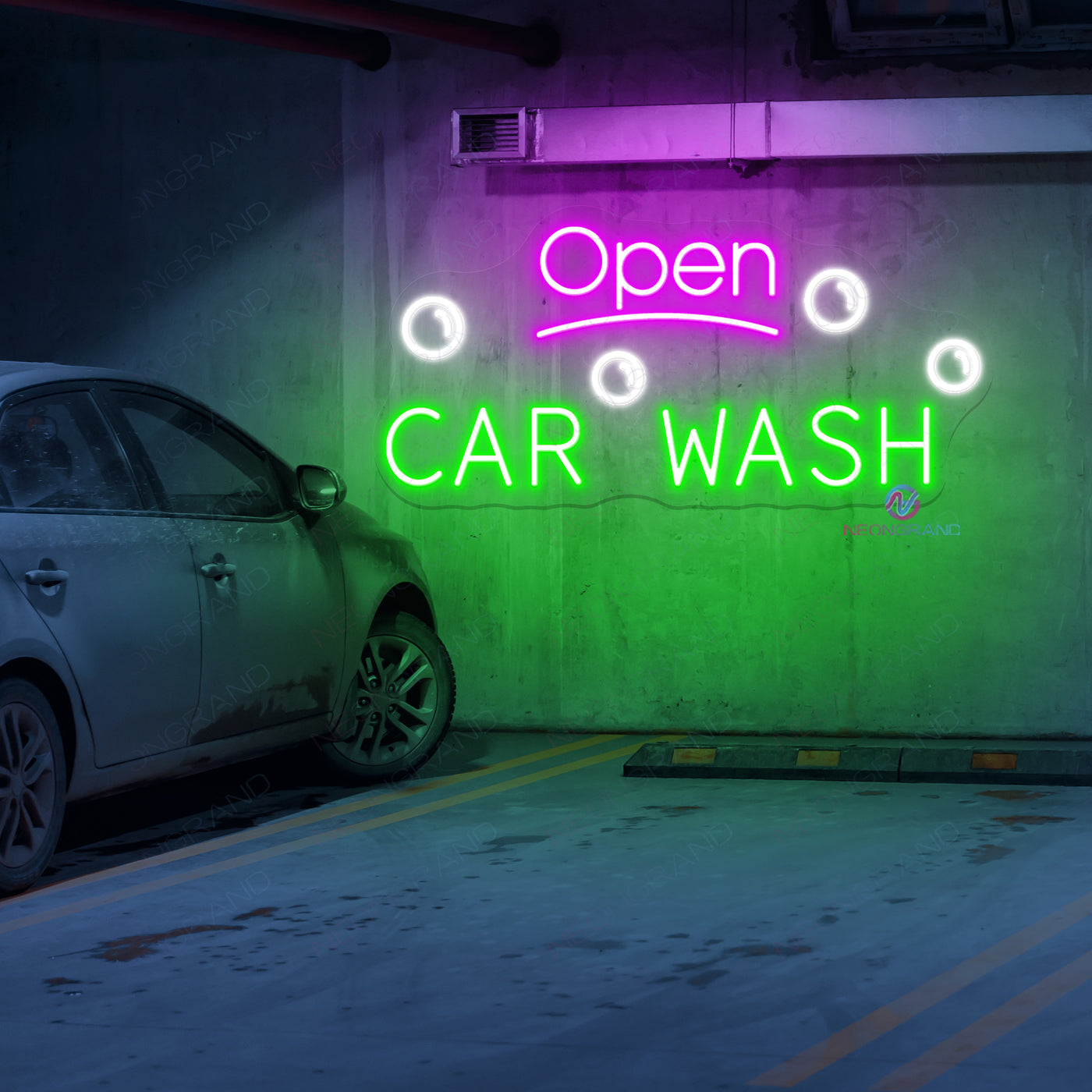 Open Neon Sign Car Wash Business Led Light