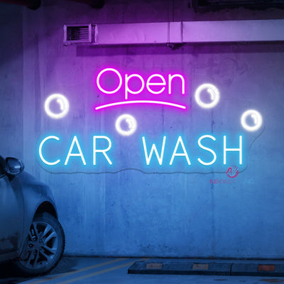 Car Wash Open Neon Sign Business Led Light