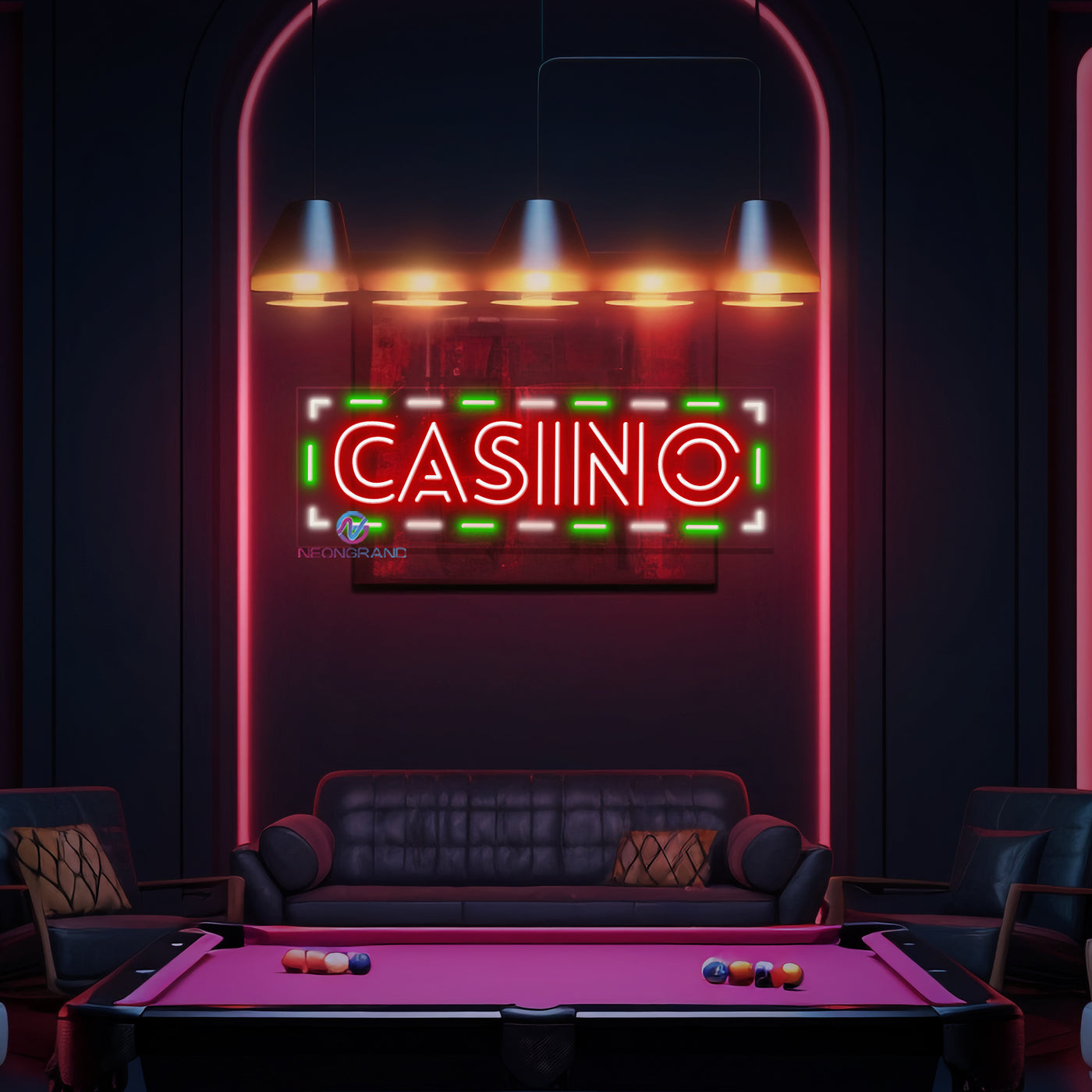 Casino Neon Sign Business LED Light For Sale