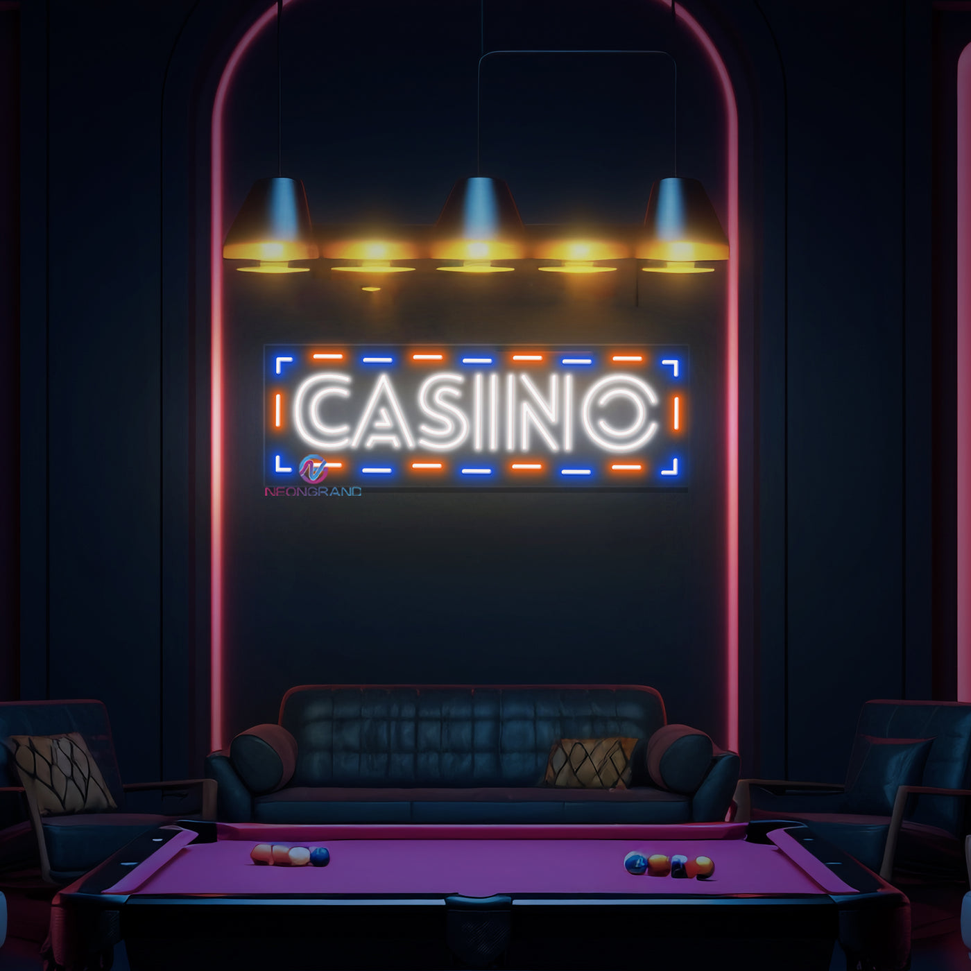 Casino Neon Sign Business LED Light For Sale