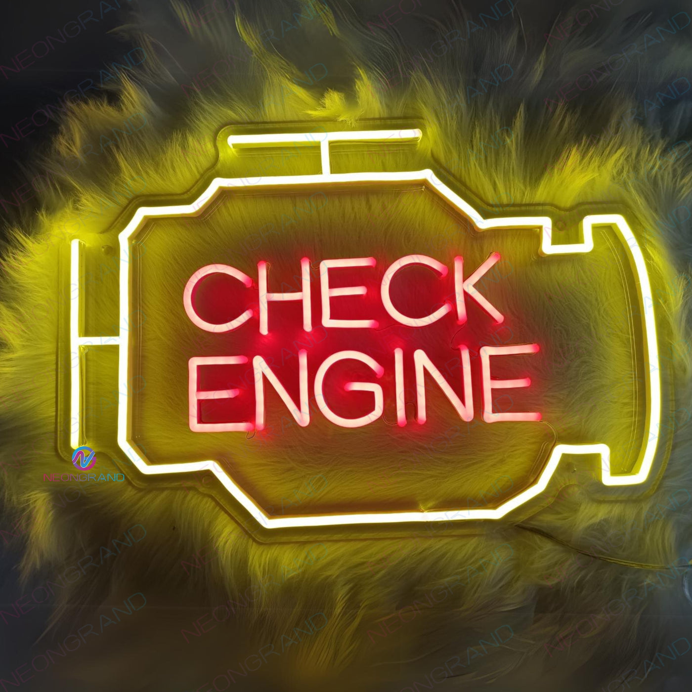 Check Engine Light Neon Sign Garage Neon Led Sign