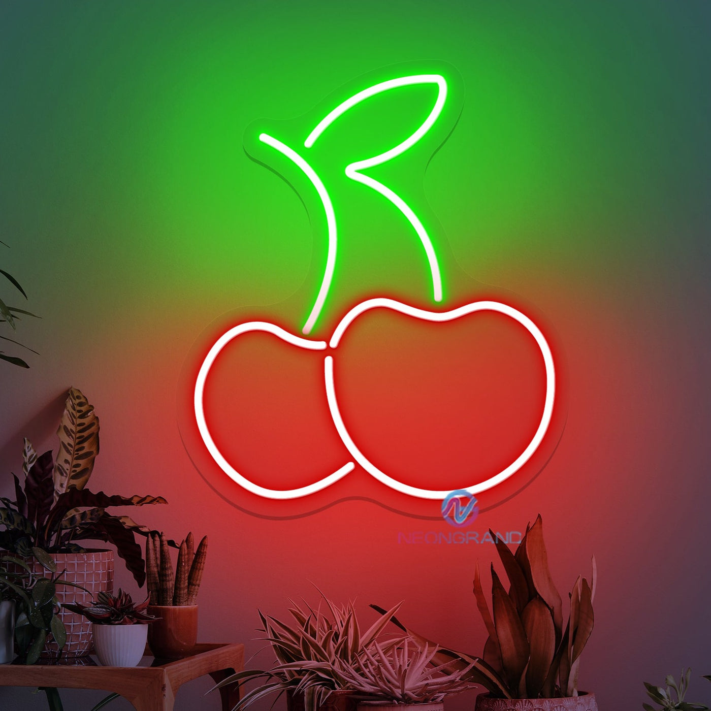 Cherry neon sign fruit led light