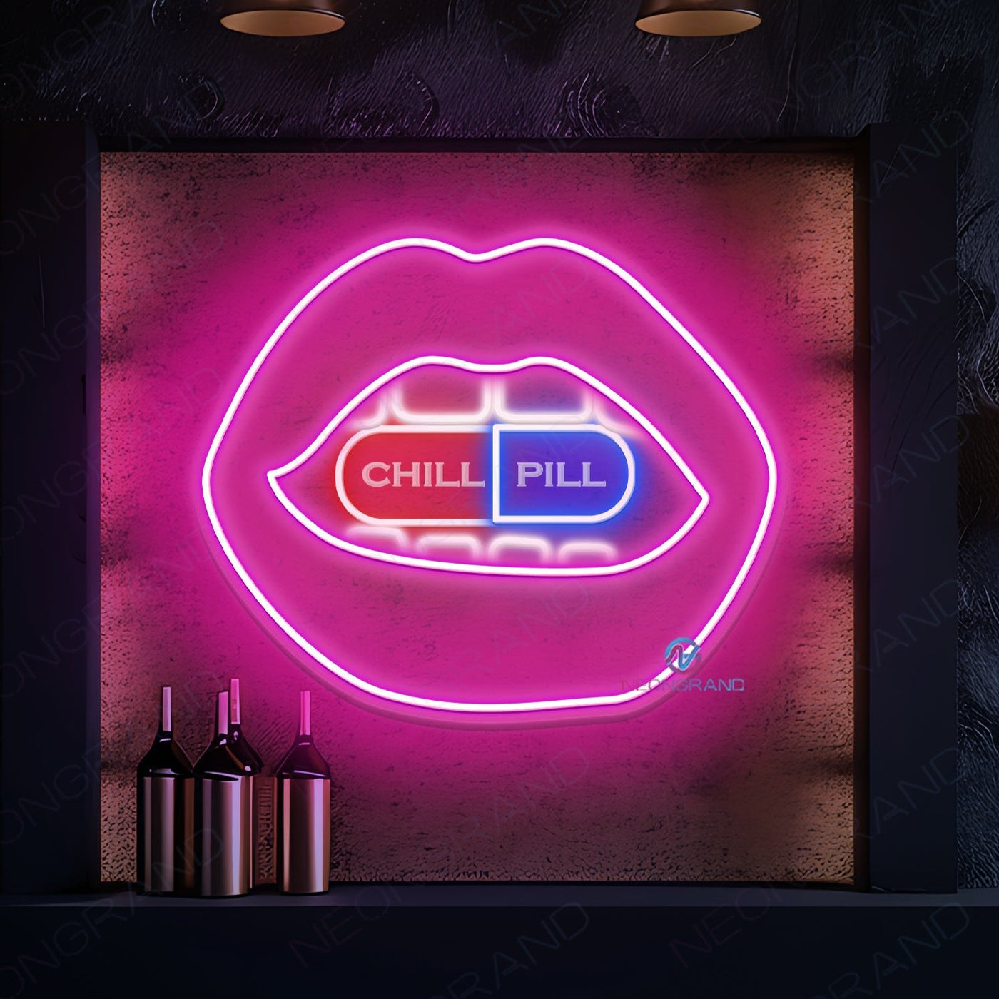 Chill Pill Neon Sign Large Man Cave LED Light